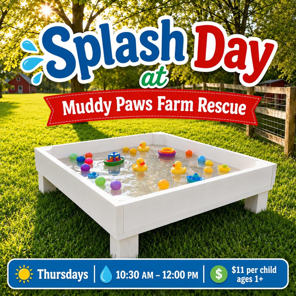 Splash Day at Muddy Paws Farm Rescue