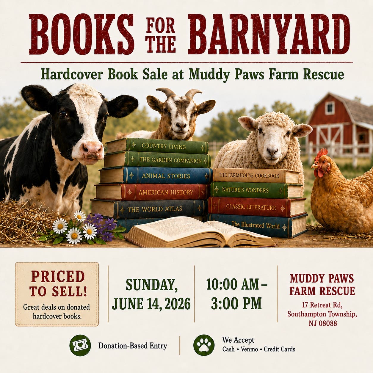 Books for the Barnyard - Book Sale & Animal Visits