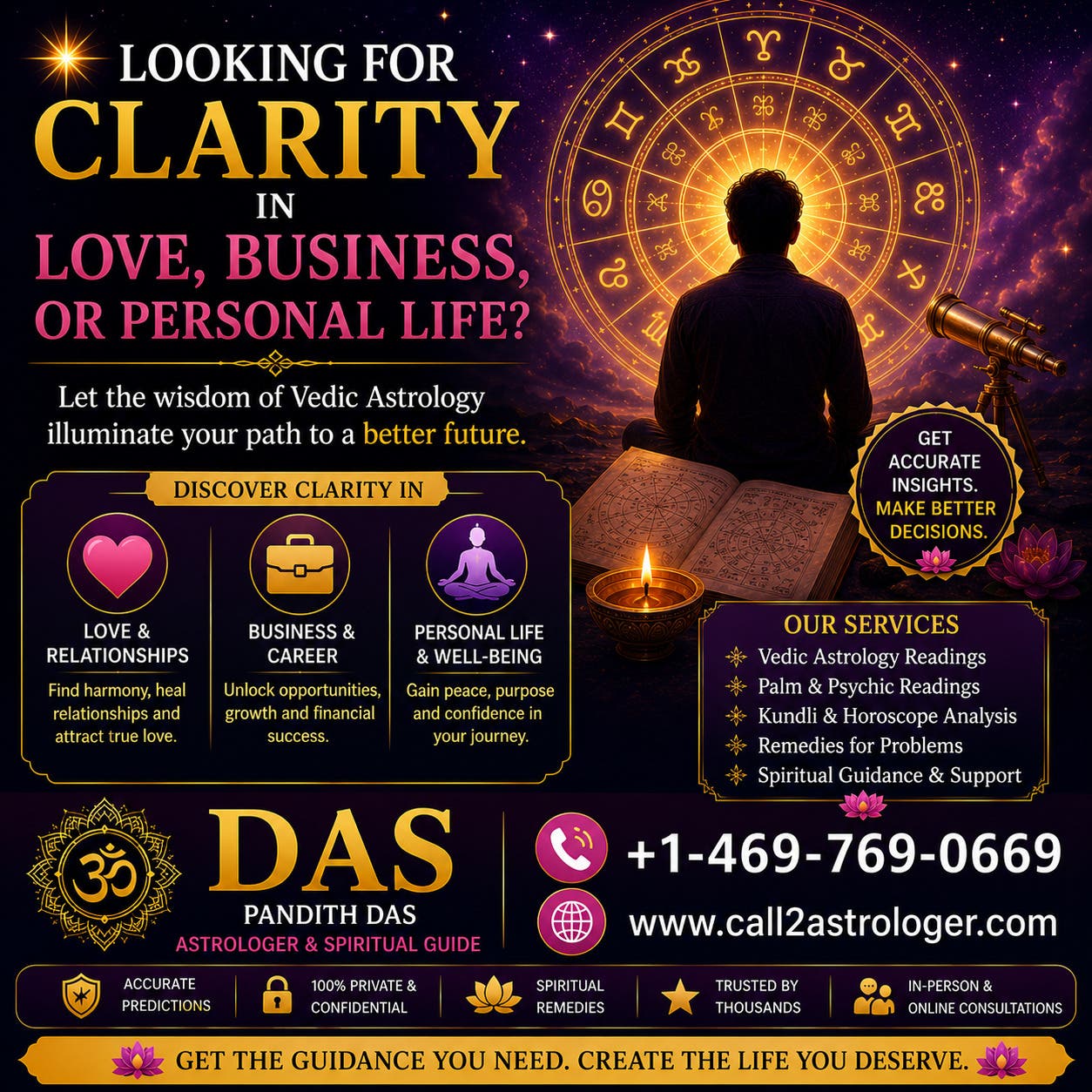 Looking for clarity in love, business, or personal life? reading fee is 35$