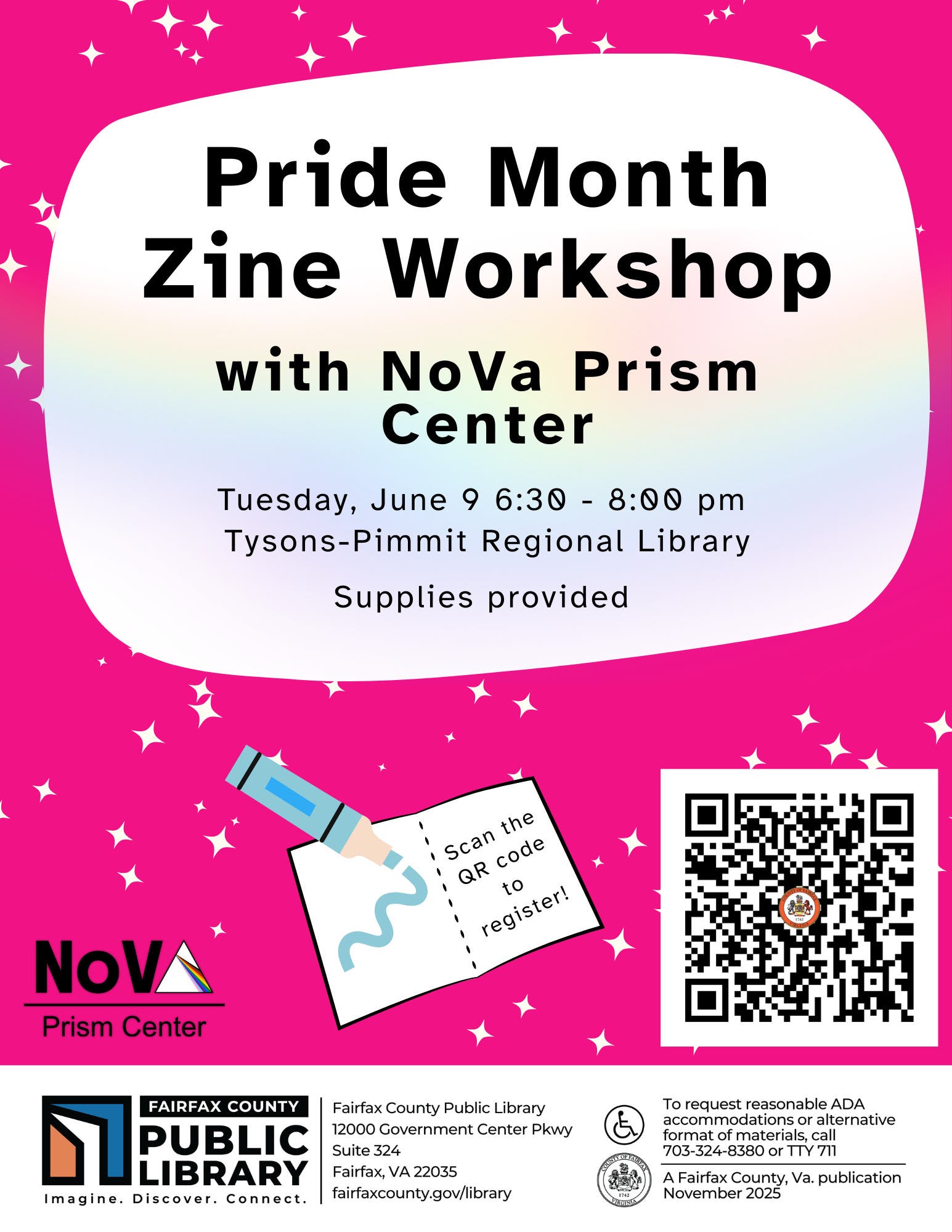 Pride Month Zine Workshop with NoVa Prism Center