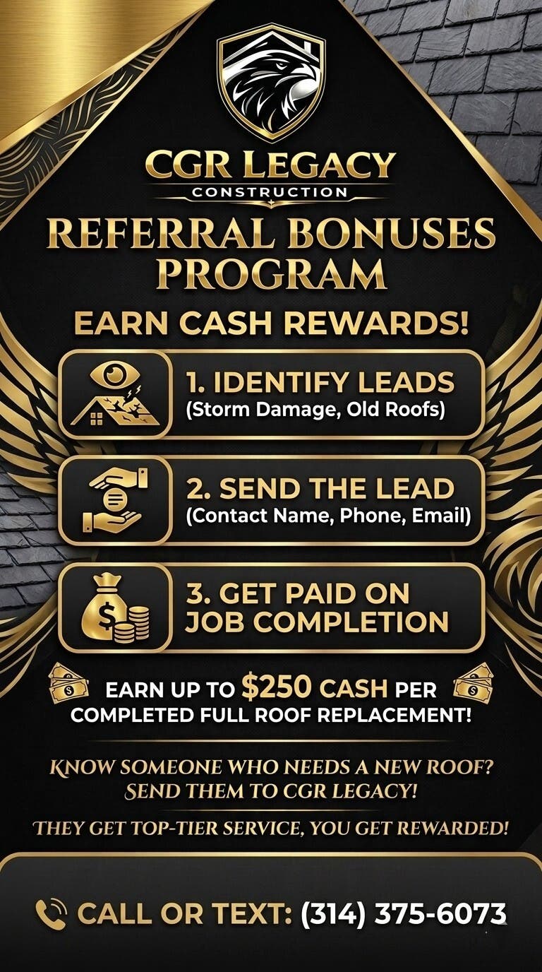 Referral Incentive — Earn Cash ($100-$250 depending on the size of the job)