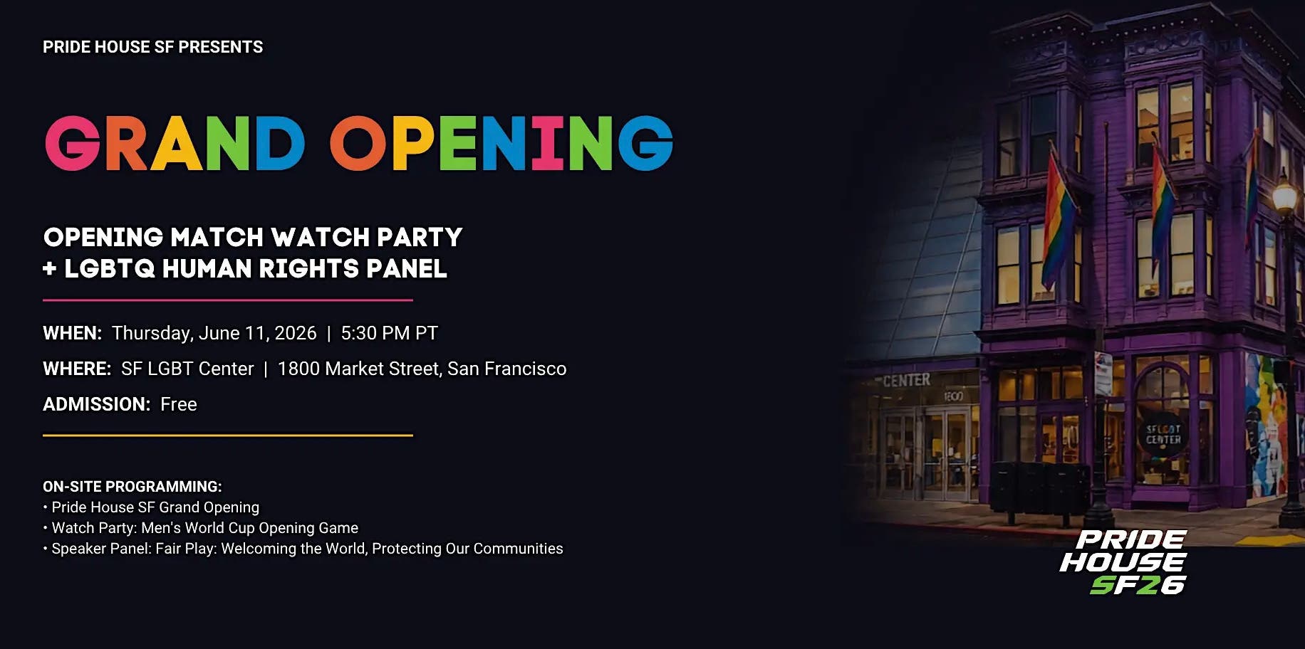 Pride House SF Kickoff Party + LGBTQ+ Rights in Sports Conversation