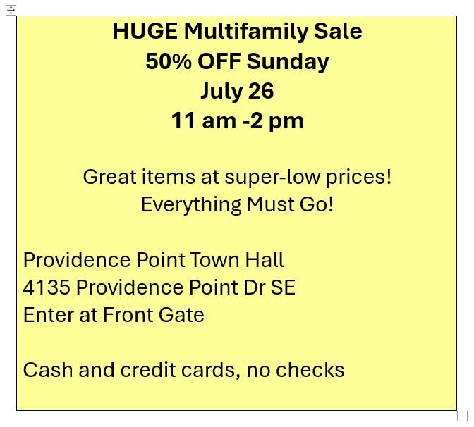 50% OFF Sunday July 26 11 am -2 pm at HUGE Multifamily Sale