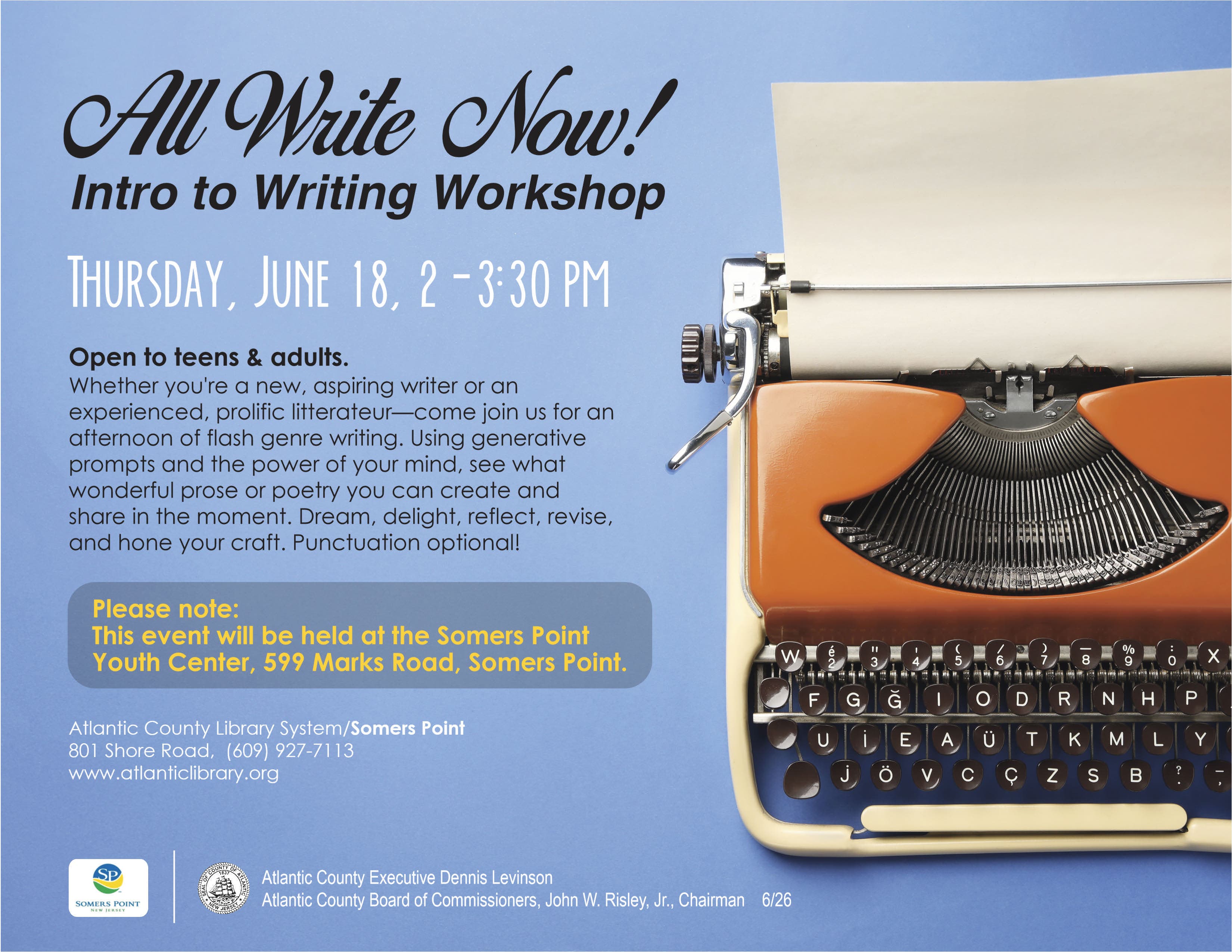 All Write Now! Intro to Writing Workshop