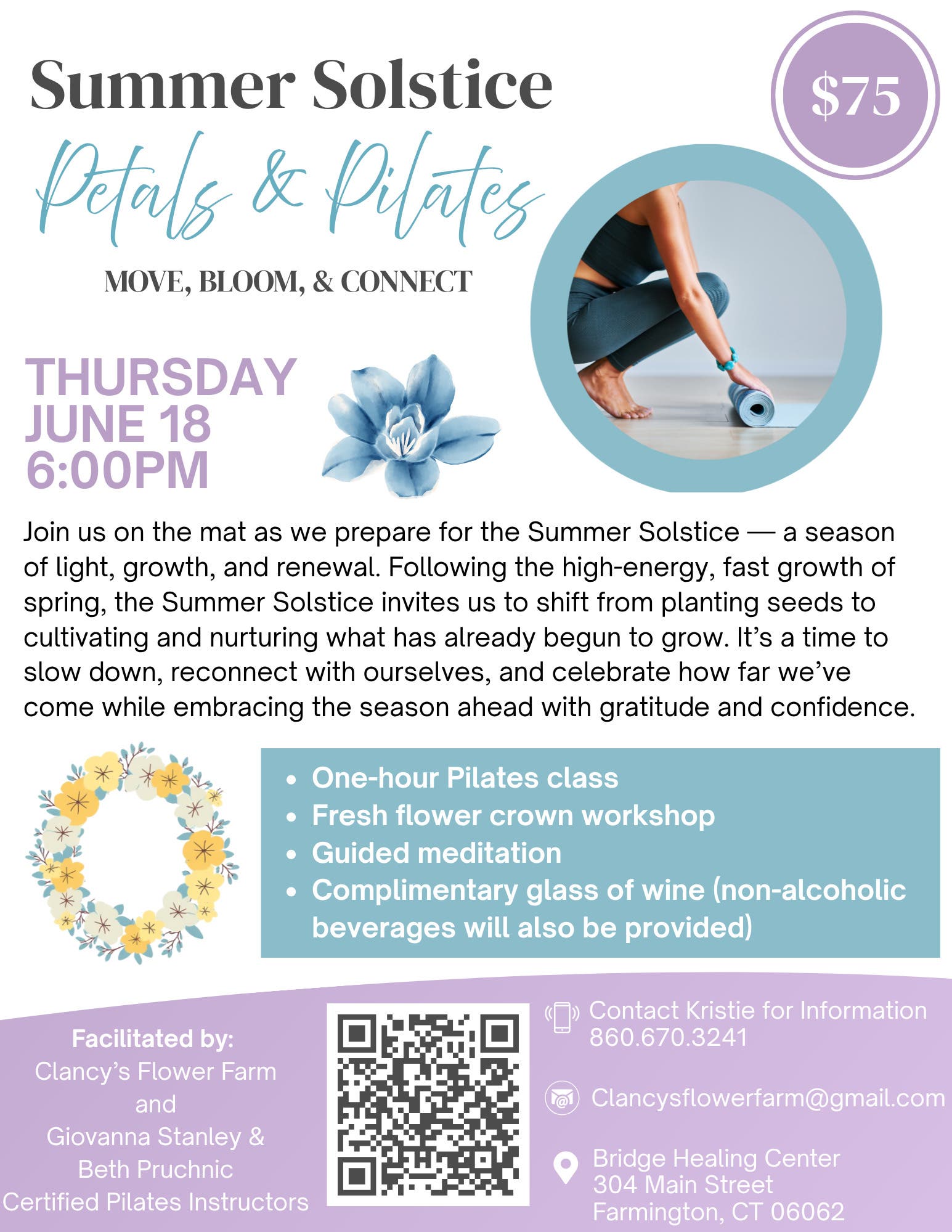 Summer Solstice Petals & Pilates - Move, Bloom & Connect