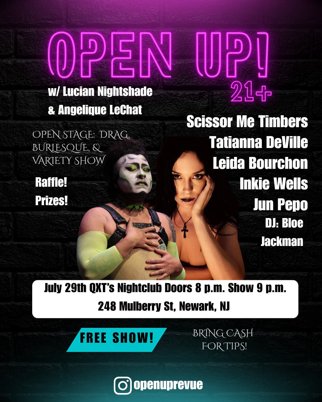Open Up! Open Stage for Drag, Burlesque, and Variety