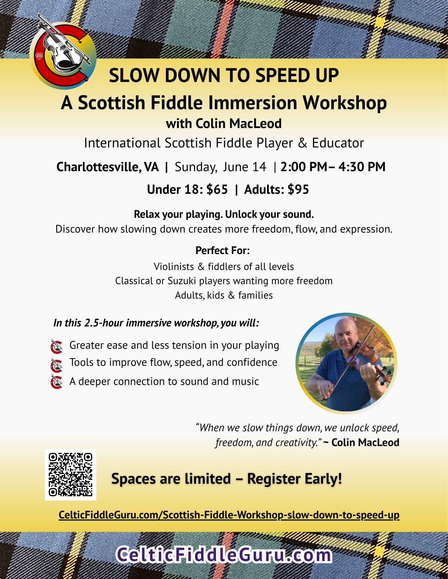Slow Down to Speed Up — Scottish Fiddle Workshop at Thistlerock Mead Co