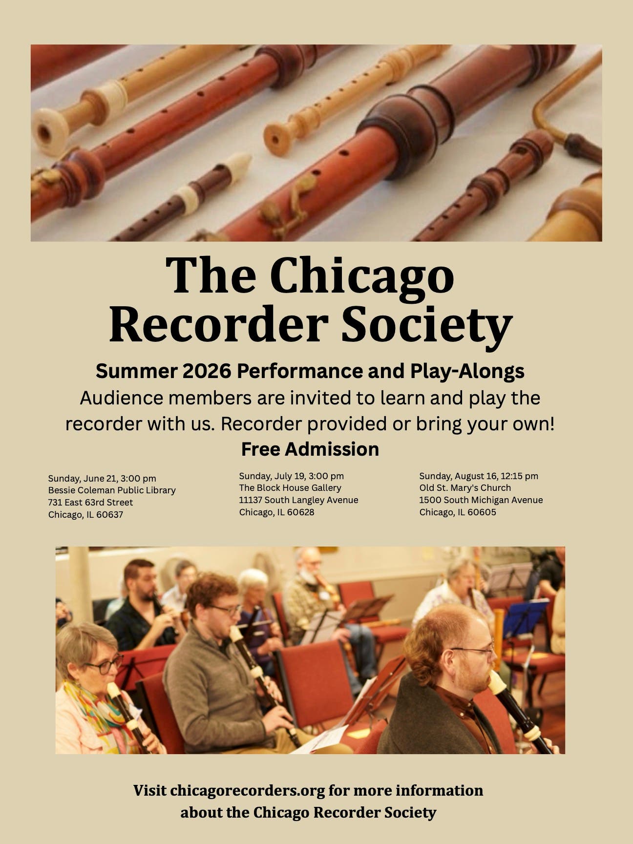 The Chicago Recorder Society Performance & Play-Along