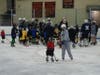 Senior Westboro Varsity Girls Player Ali Martel pulls along a young skater during the clinic.