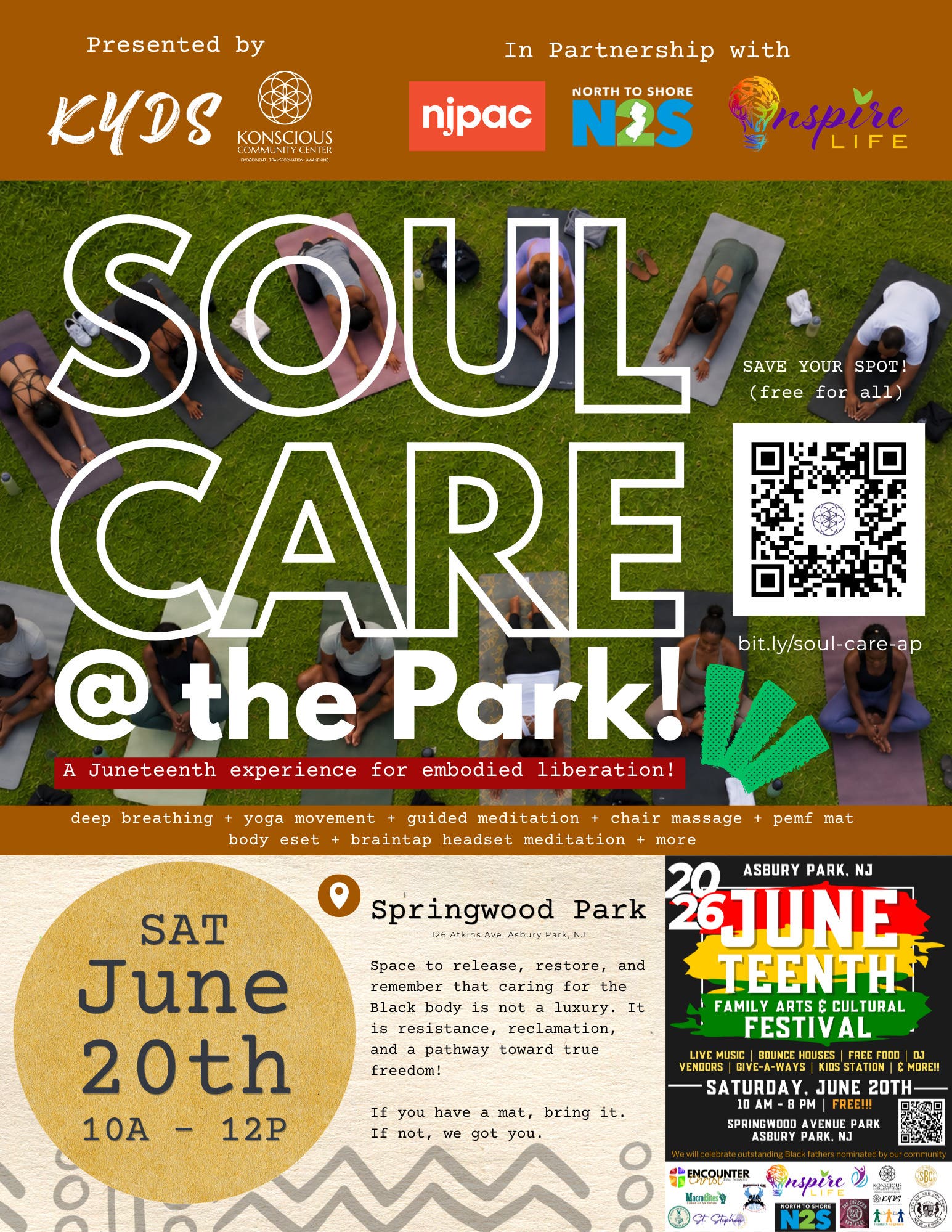 Konscious Community Center powered by KYDS Presents: Soul Care in the Park During North to Shore
