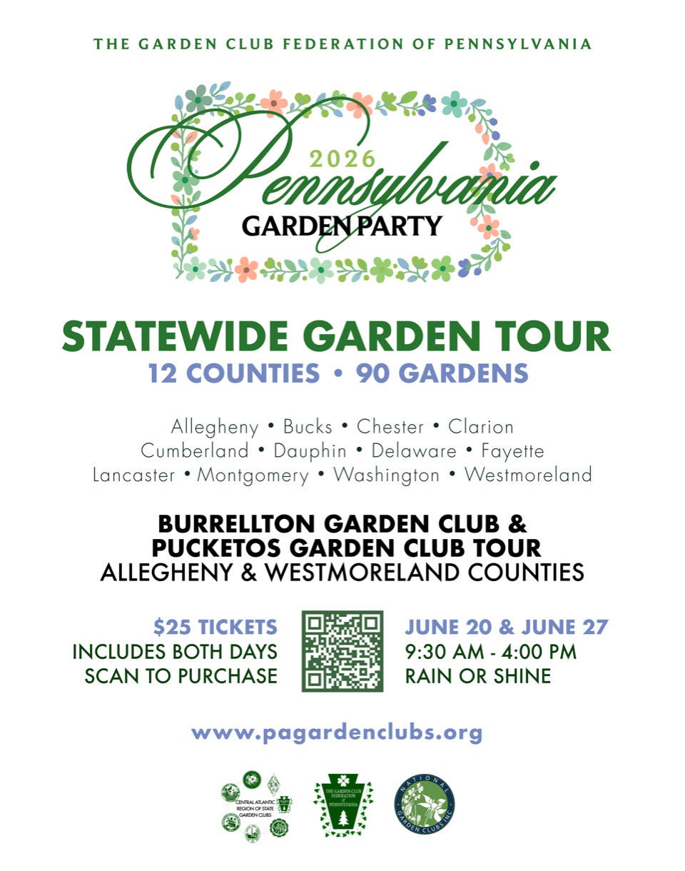 PA Statewide Garden Tour (Includes Lower Burrell & New Kensington)