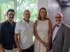 (left to right) PTS Roberto Castro, Alumni Board Chair, PTS parent Brian May, Adrianna Truby, Associate Head of School for Academic Affairs, and Pete Tolmach, Head of Middle School
