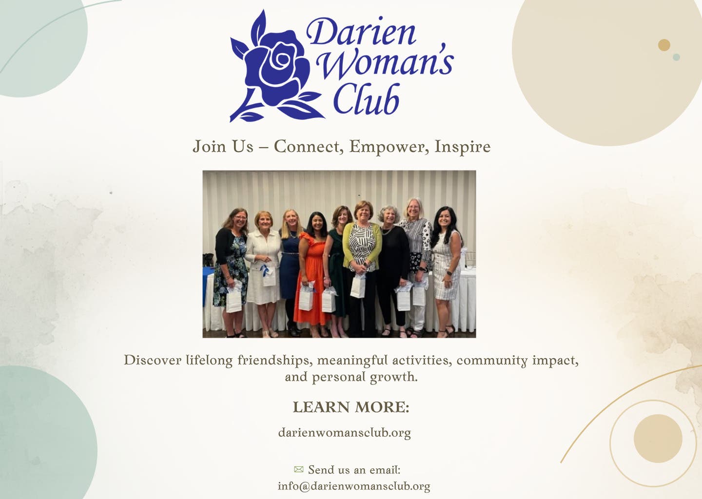 Darien Woman's Club Welcomes New Members for the 2026-2027 Club Year