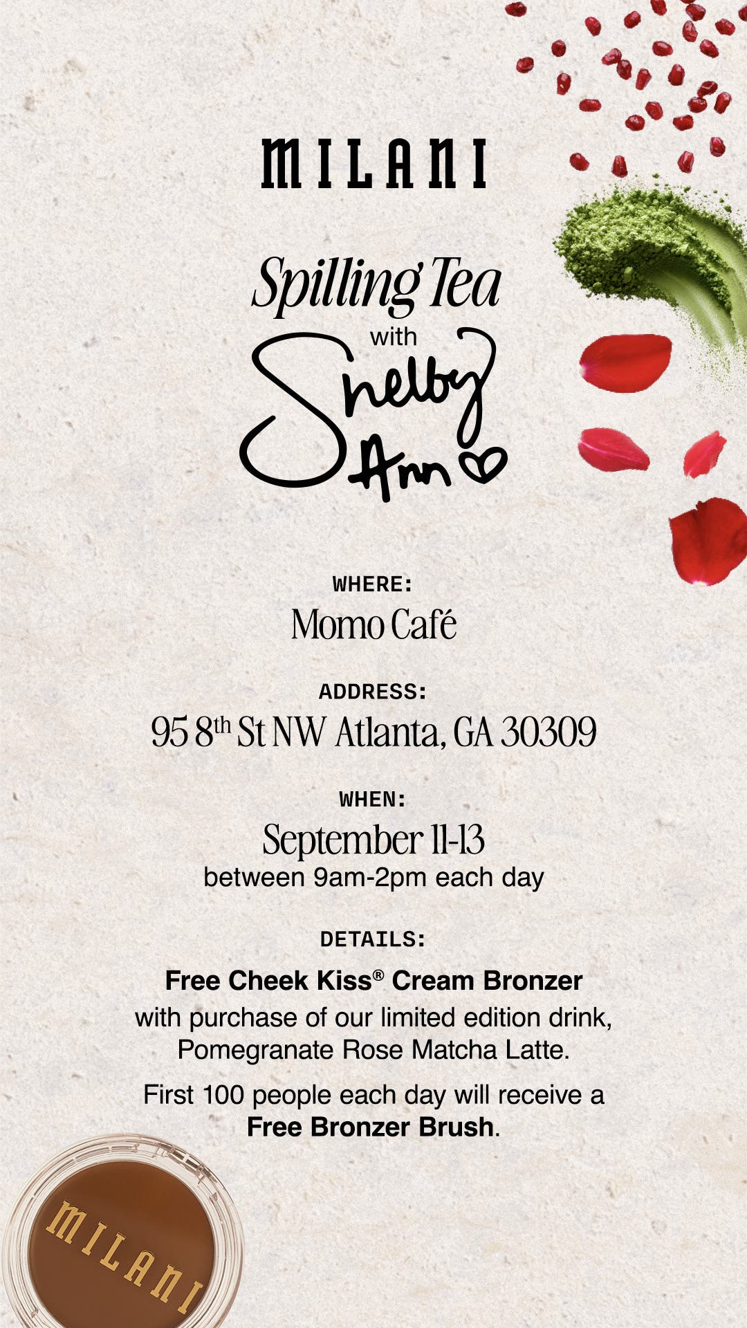 Milani Cosmetics x Shelby Ann Bell Pop-Up at Momo Cafe 
