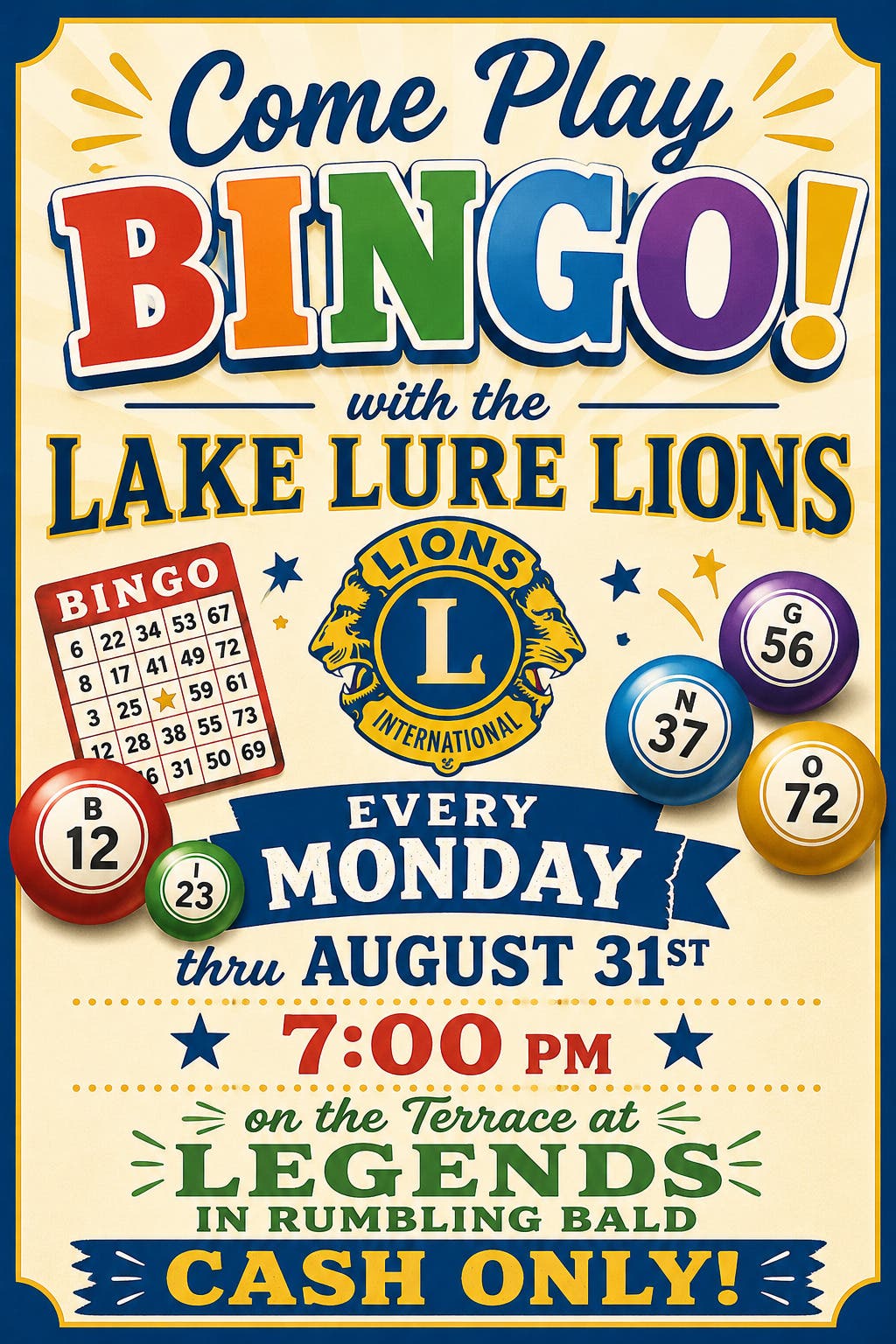 Lake Lure Lions Bingo