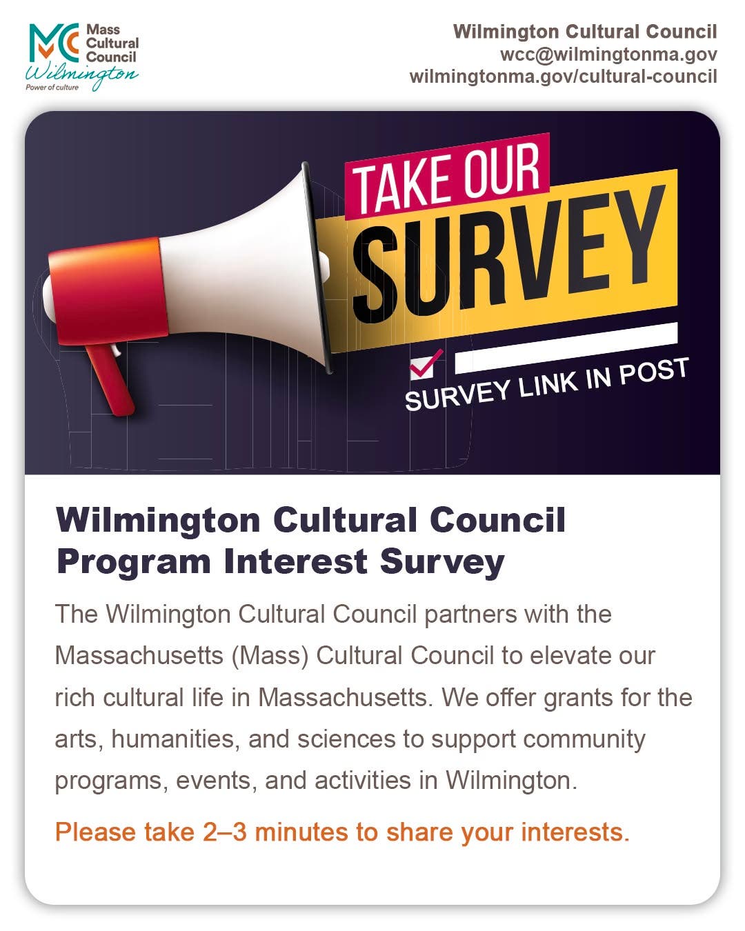 Wilmington Cultural Council Program Interest Survey