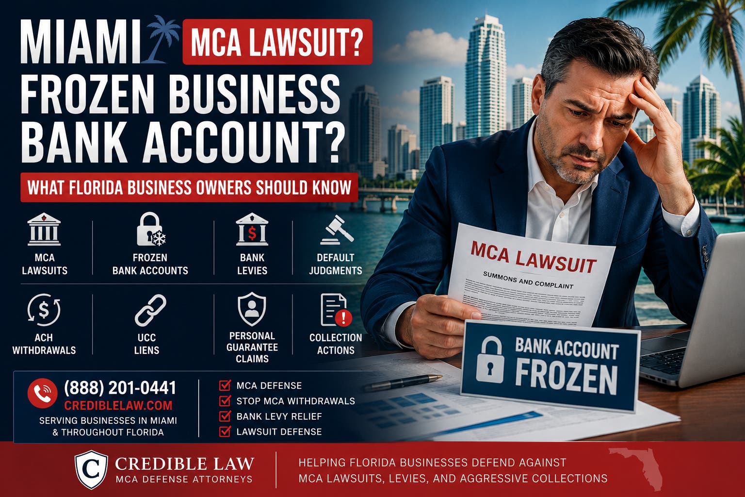Miami MCA Lawsuit Defense - Frozen Business Bank Account? What Florida Business Owners Should Know