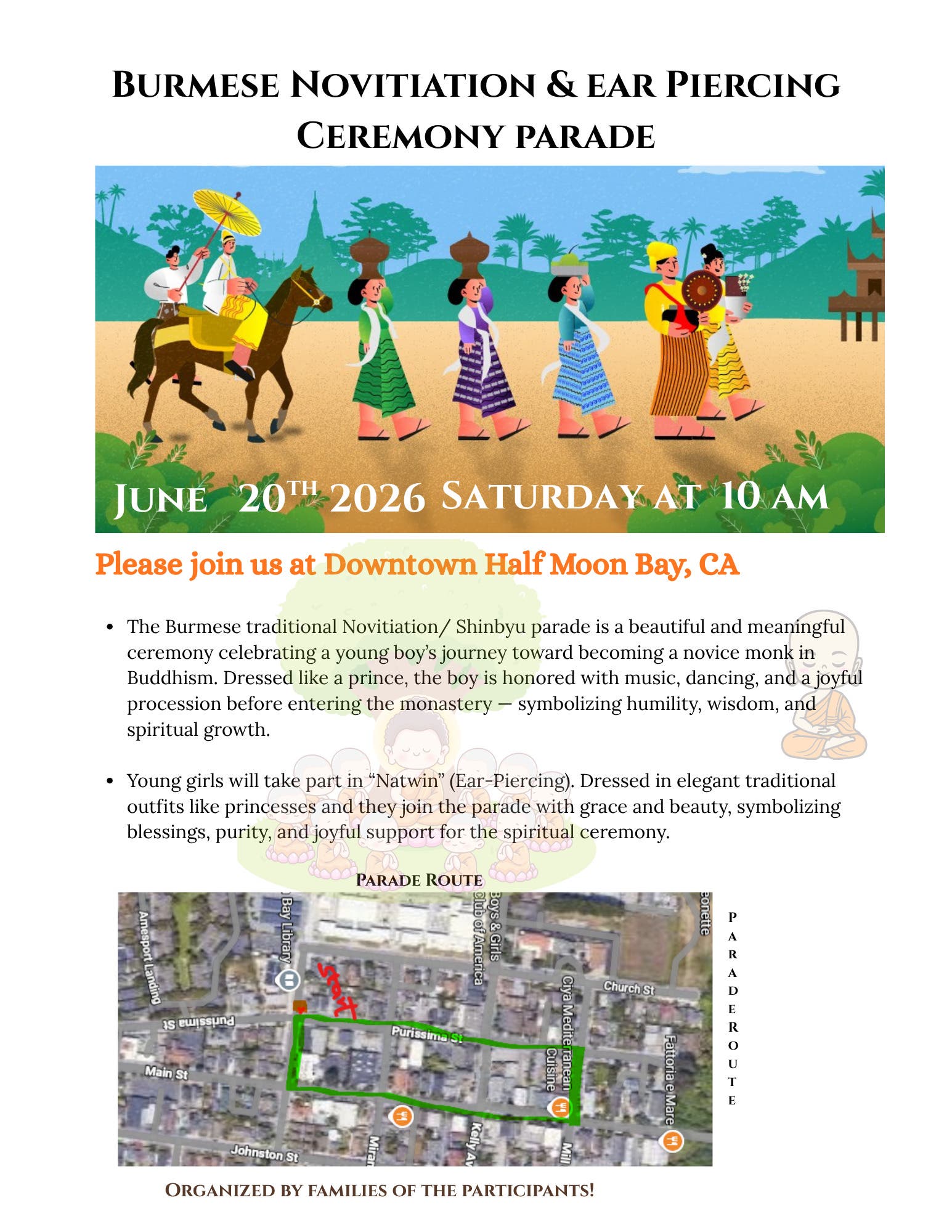Burmese Novitiation & Ear Piercing Ceremony Parade