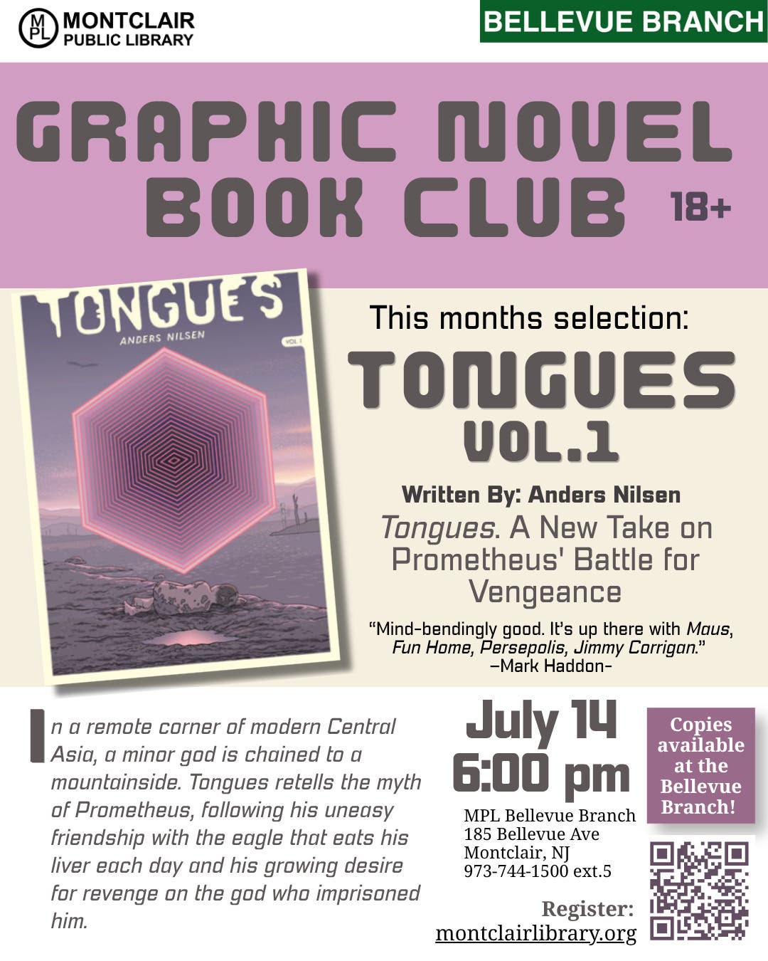 Graphic Novel Book Club- Tongues Vol. 1