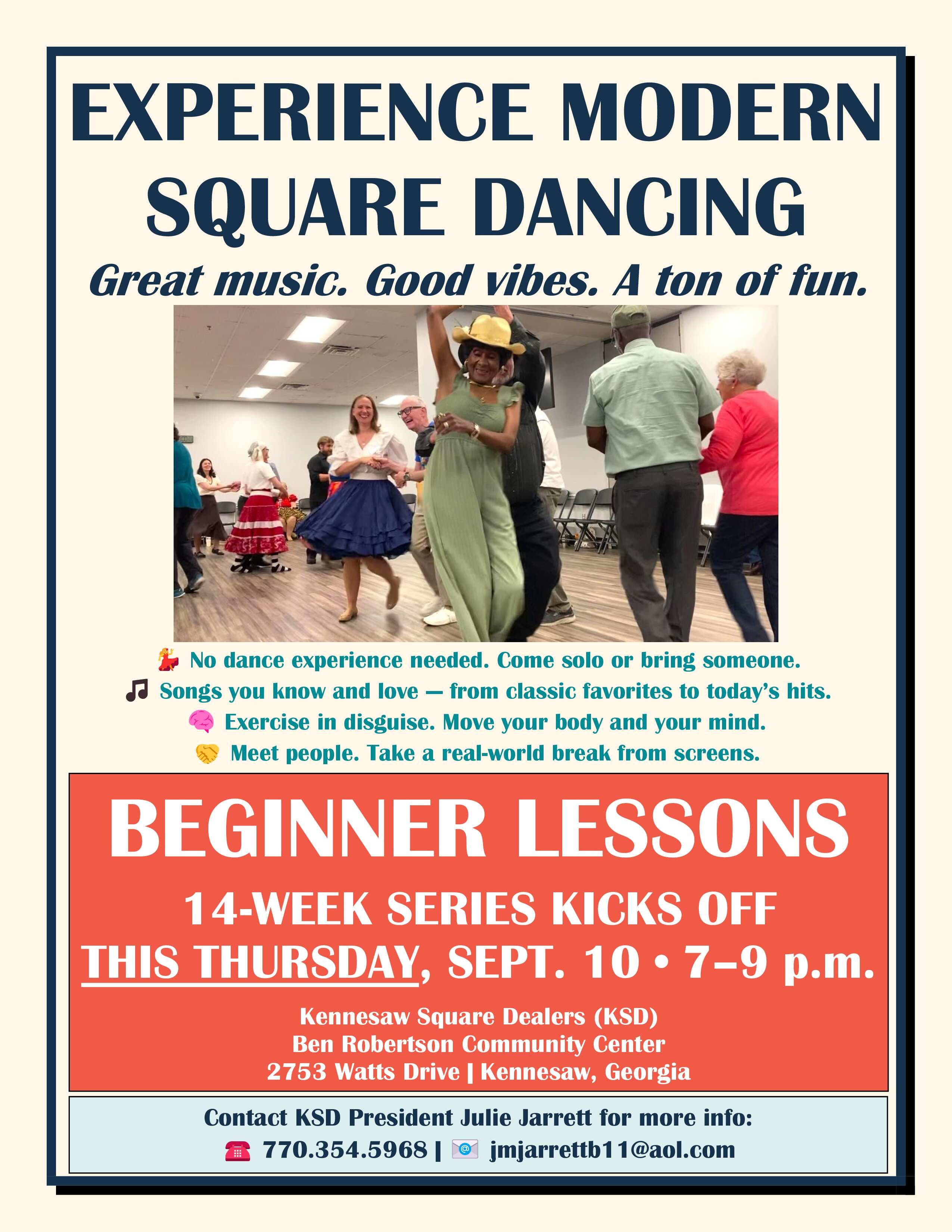 Modern Square Dance Lessons Start Thursday, Sept. 10, in Kennesaw