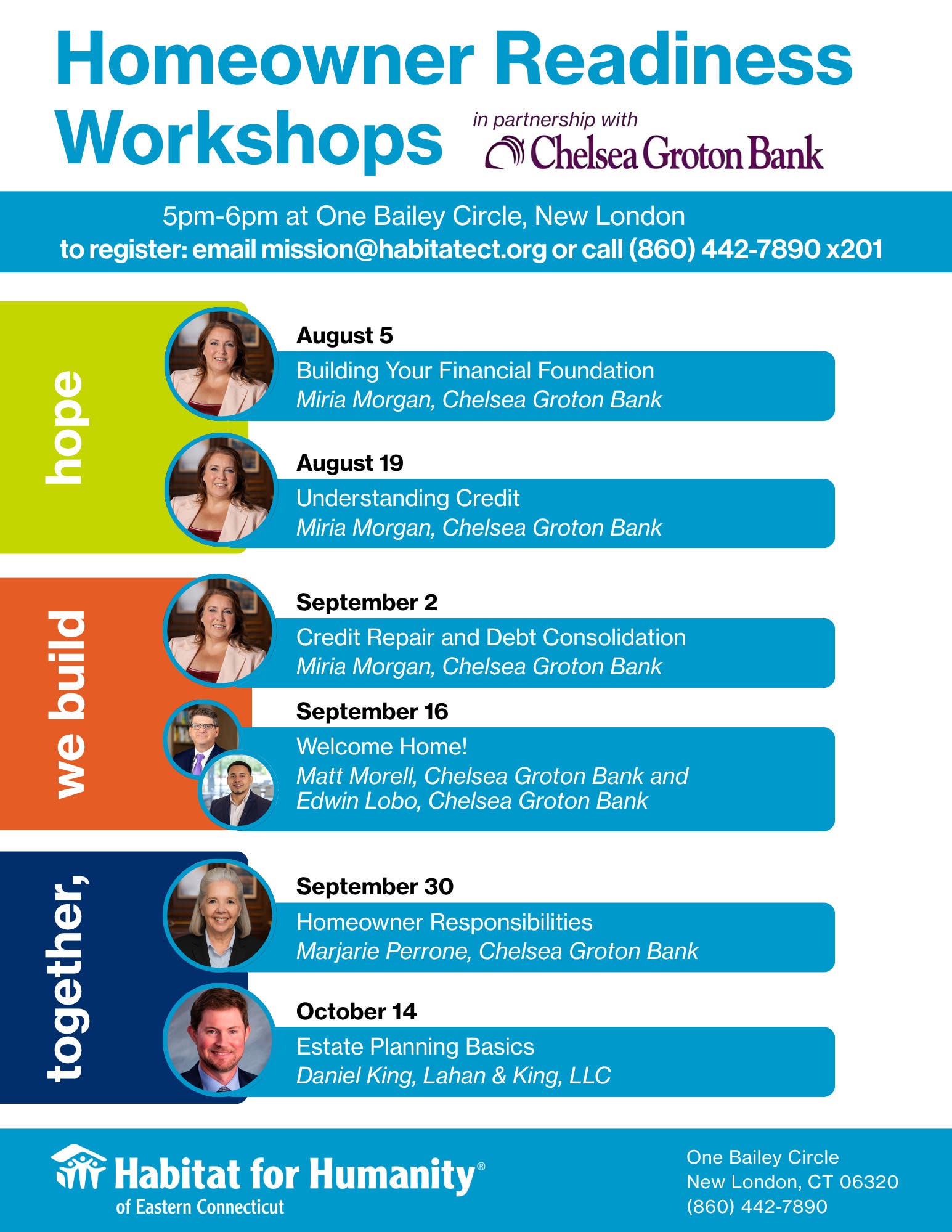 Homeowner Readiness Workshops, Free and Open to the Public