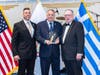 Rhode Island State Senator Leonidas ‘Lou’ Raptakis accepts the Sophocles Chapter 106 Honoree Award