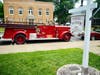 A piece of history on display: The community enjoyed a rare look at the Tunxis Hose Company No. 1's vintage fire truck during the festivities.