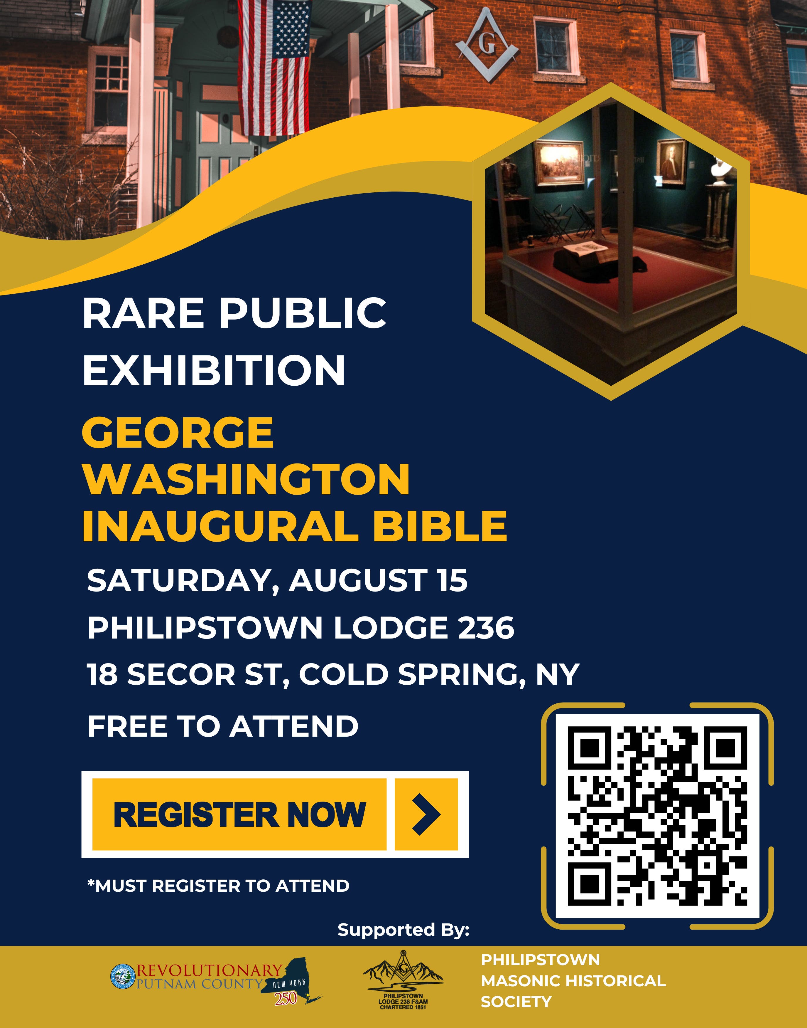 Public Viewing: George Washington's Inaugural Bible in Philipstown - August 15