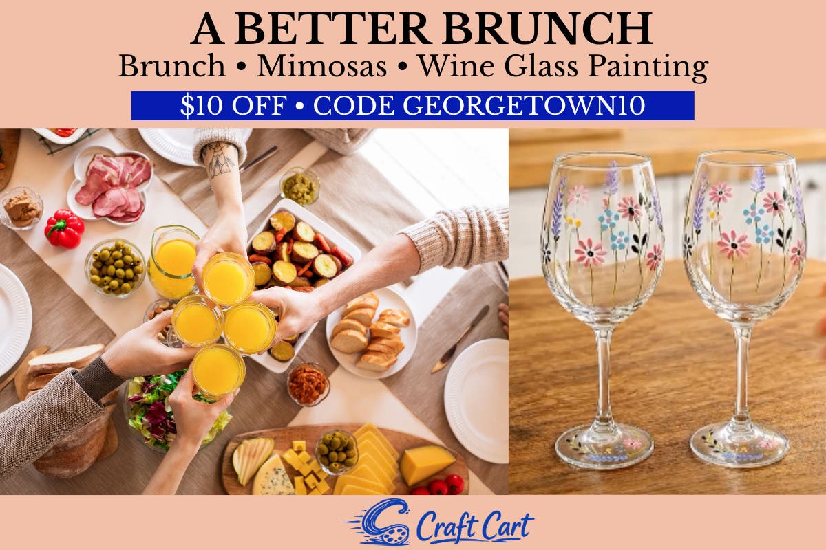  A Better Brunch: Wine Glass Painting at Pinstripes Georgetown
