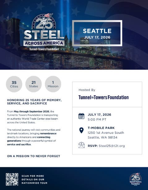 Tunnel to Towers Foundation Brings WTC Steel to T-Mobile Park for Public Ceremony