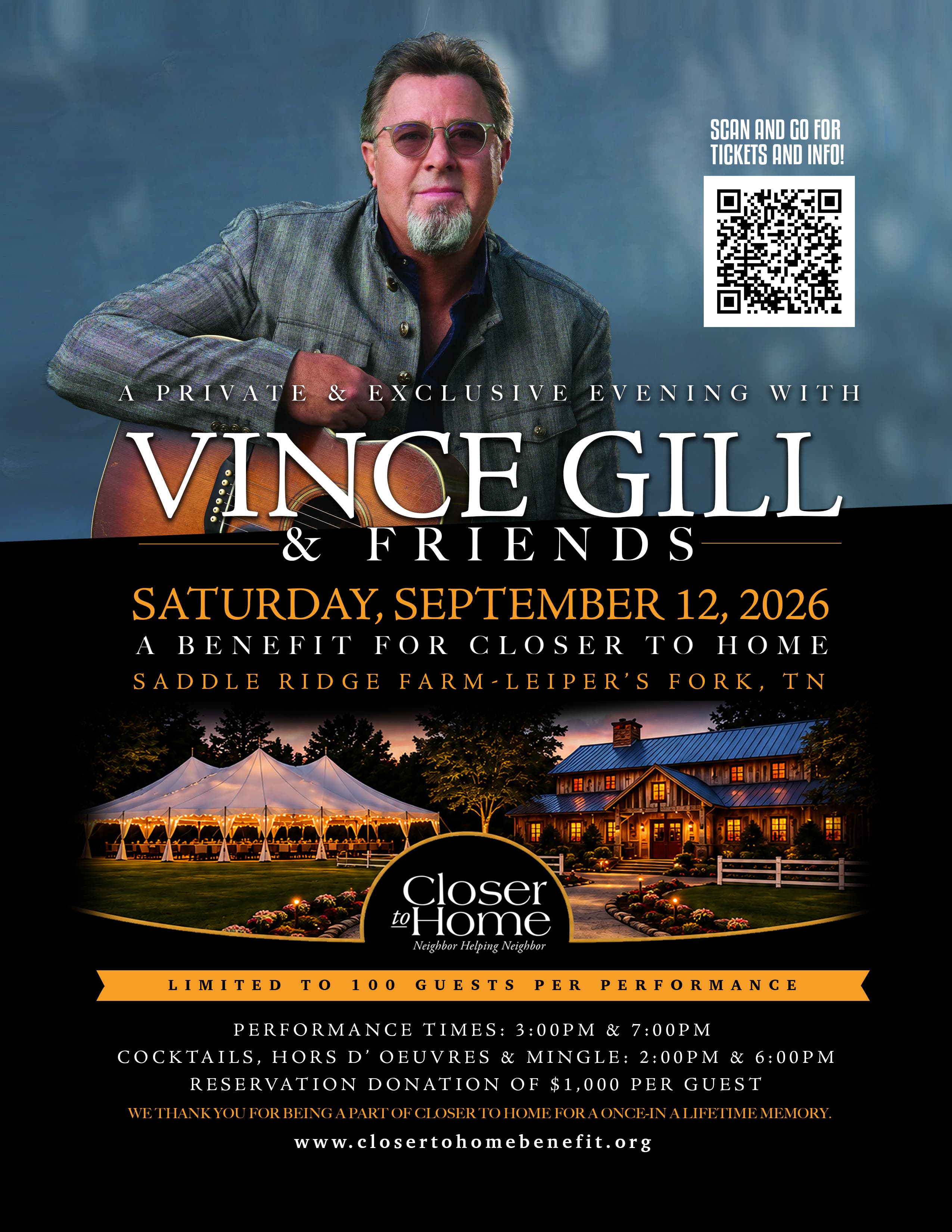 Vince Gill & Friends: An Intimate Performance for Only 100 People