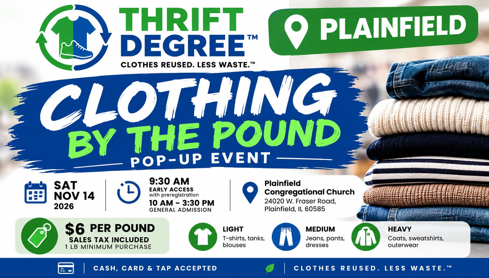 Clothing by the Pound Pop-Up — THRIFT DEGREE™ | Plainfield