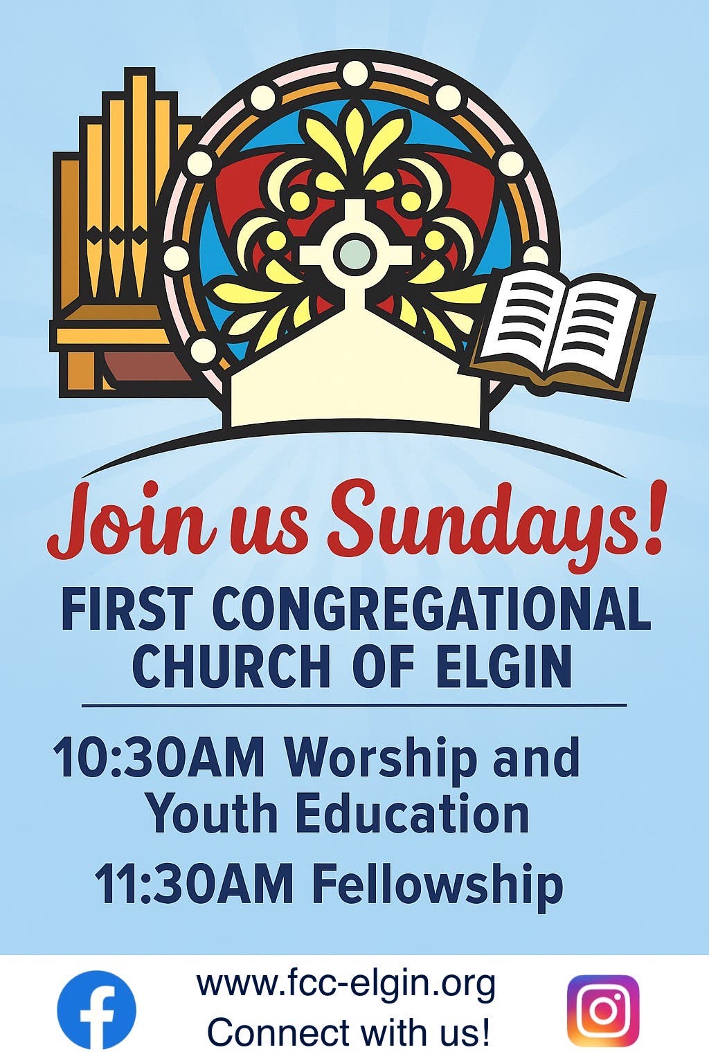 Worship at First Congregational Church of Elgin w/ Rev. Dr. Jesse Tanner