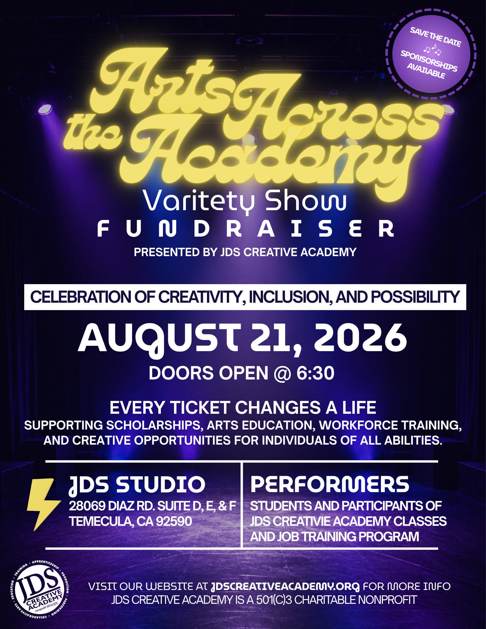 Arts Across the Academy Fundraiser presented by JDS Creative Academy