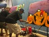 The Committeeof300.com (C300)  connects with local grafitti artists during Bixby Knolls First Fridays in Long Beach.