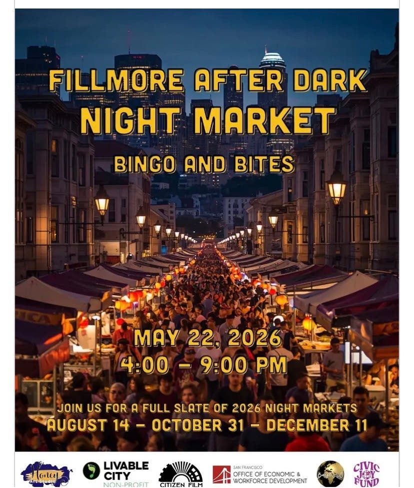 Fillmore After Dark Night Market SF: Bites, Blues & Bingo!