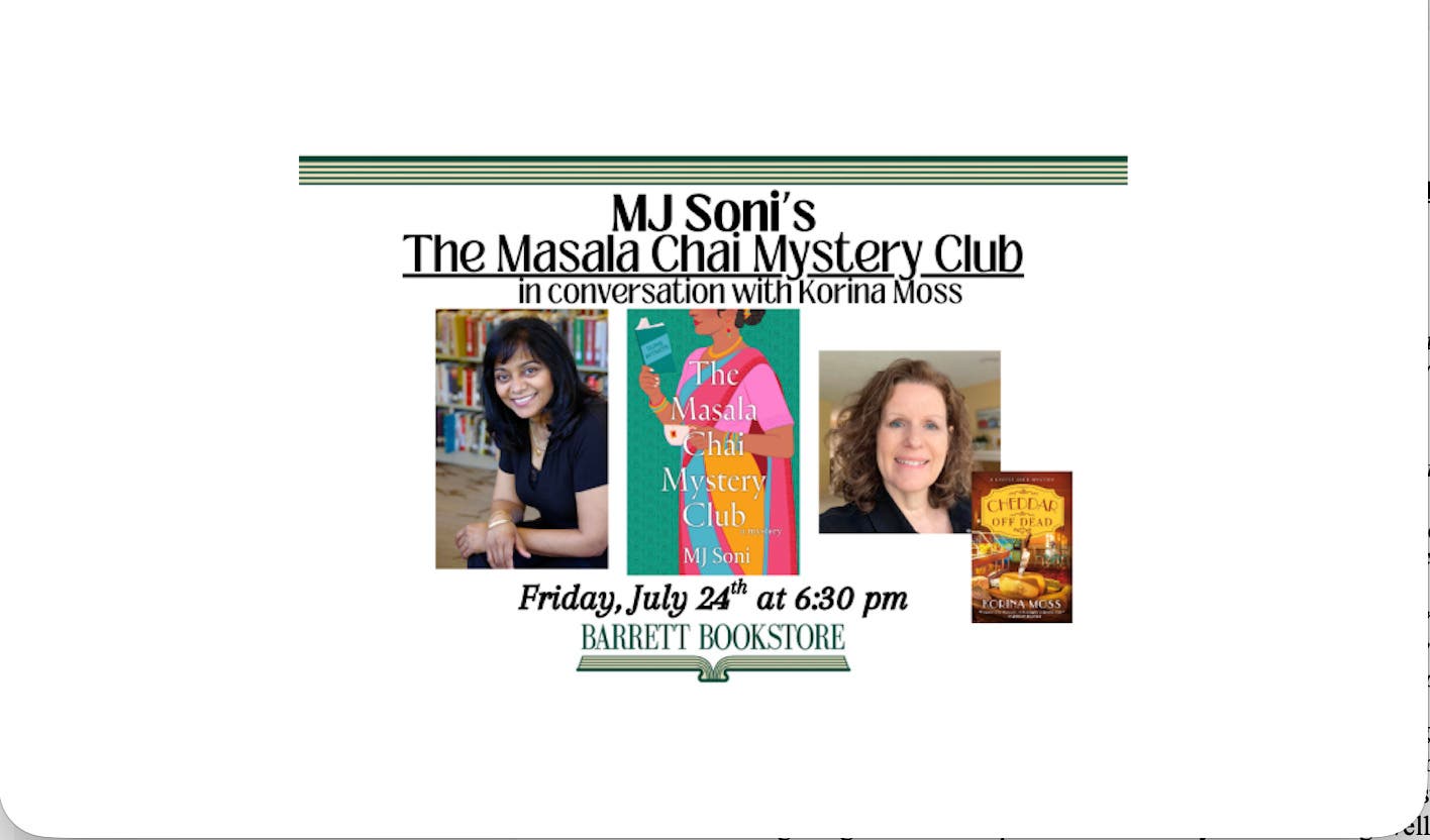 The Masala Chai Mystery Club Book Launch! All Welcome!