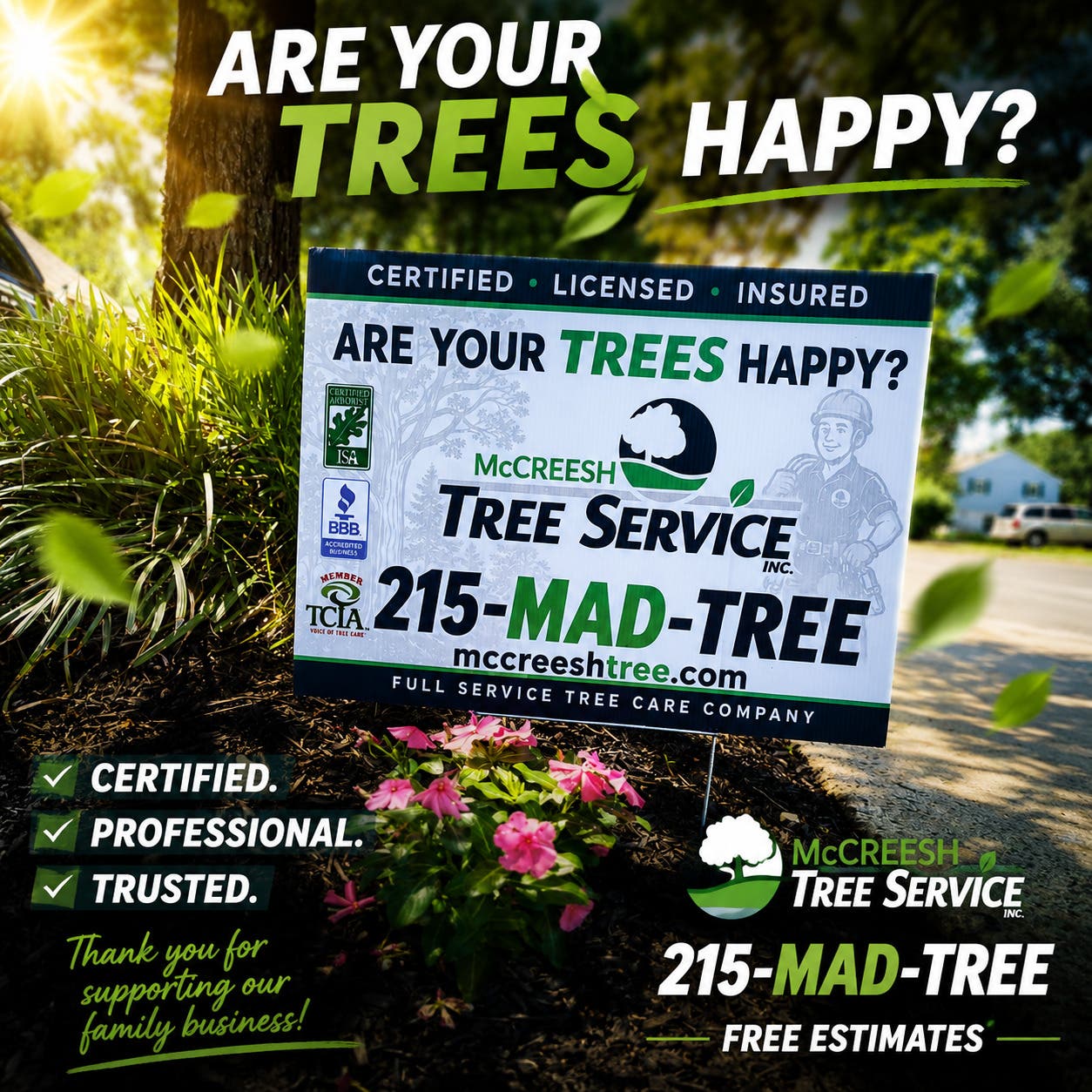 McCreesh Tree Yard sign