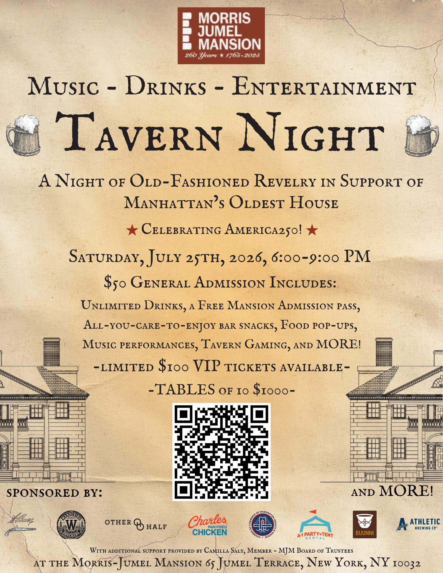Tavern Night at the Morris-Jumel Mansion