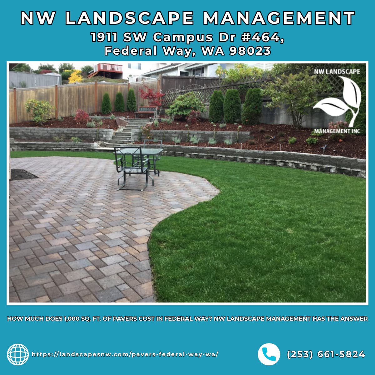 How Much Does 1,000 Sq. Ft. of Pavers Cost in Federal Way? NW Landscape Management Has the Answer
