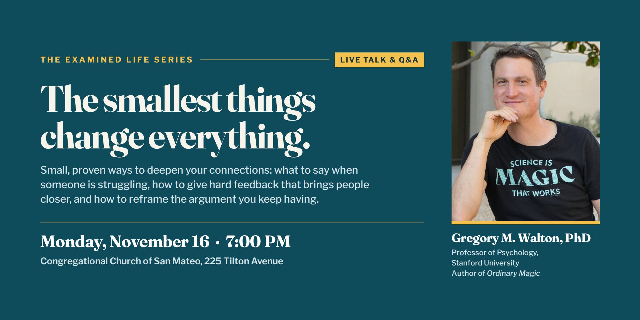The Examined Life Series: Gregory M. Walton, PhD