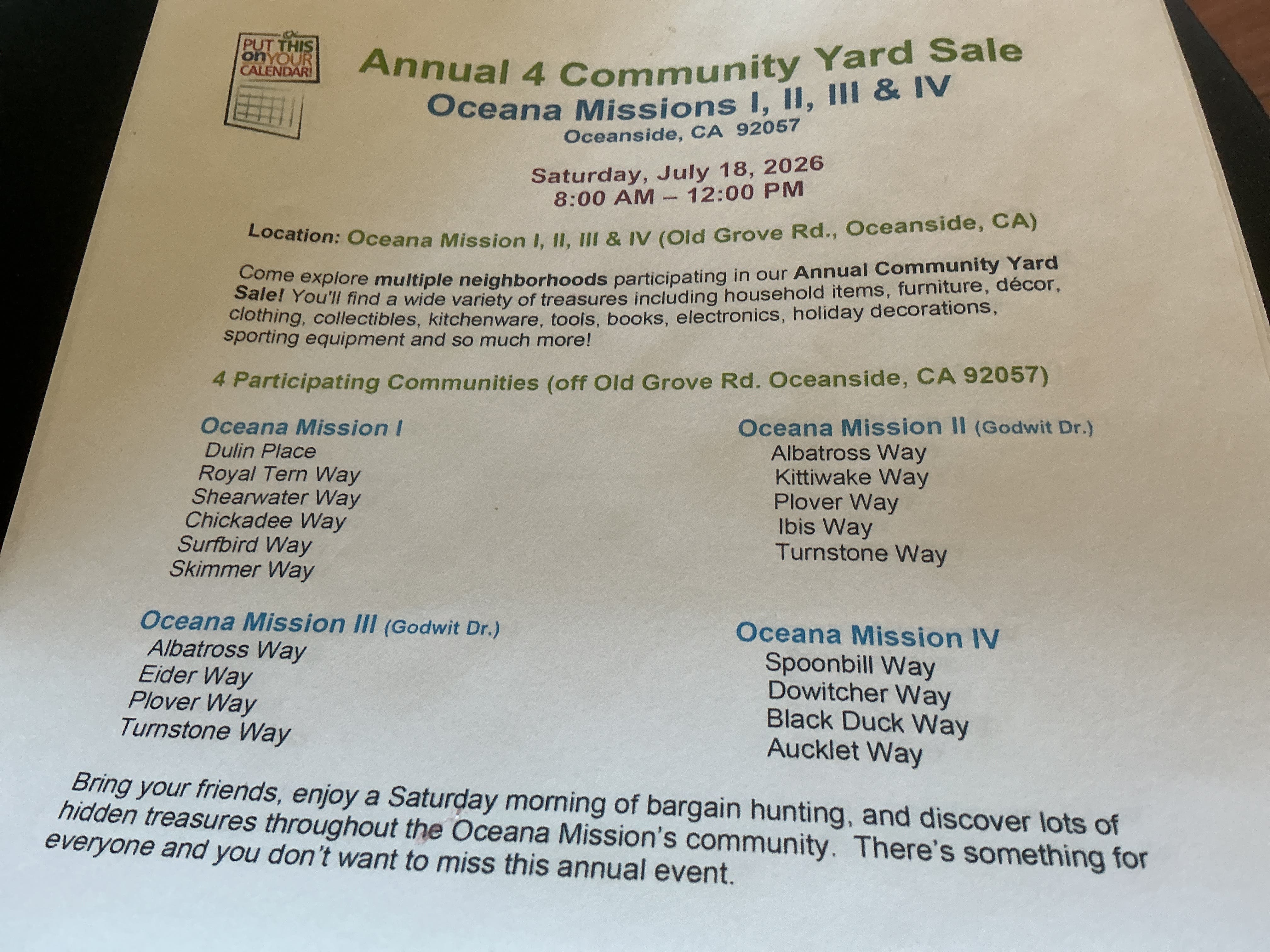 4 communities yard sale!