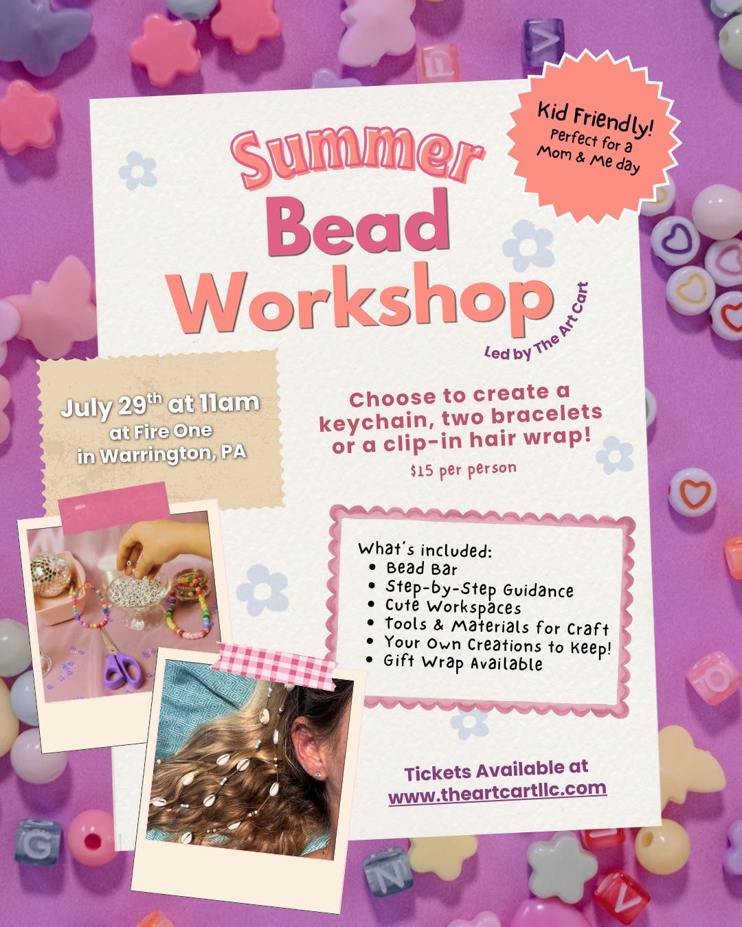 Crafternoon: Summer Bead Workshop with The Art Cart! 7/29