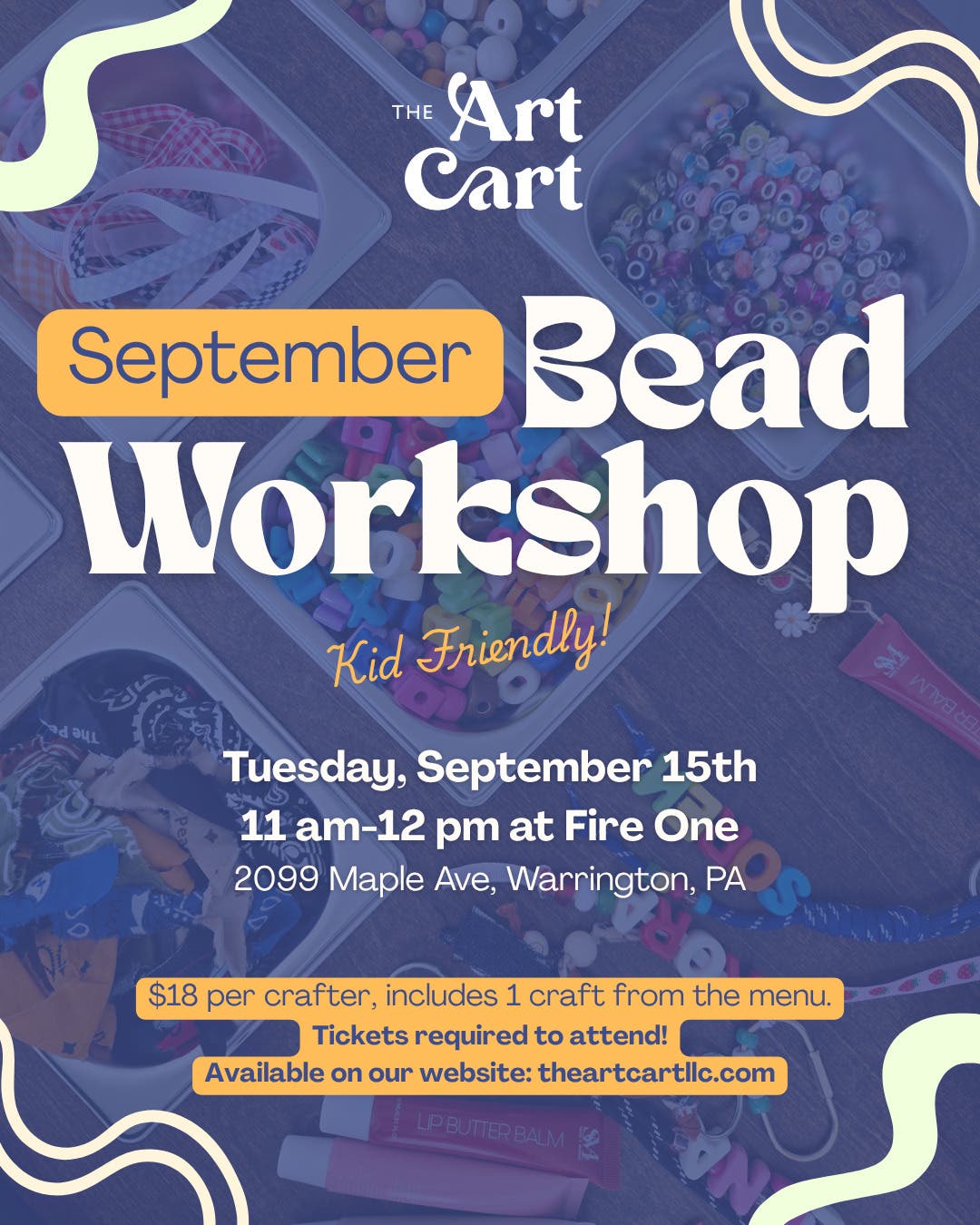 All Ages Bead Workshop with The Art Cart 9/15