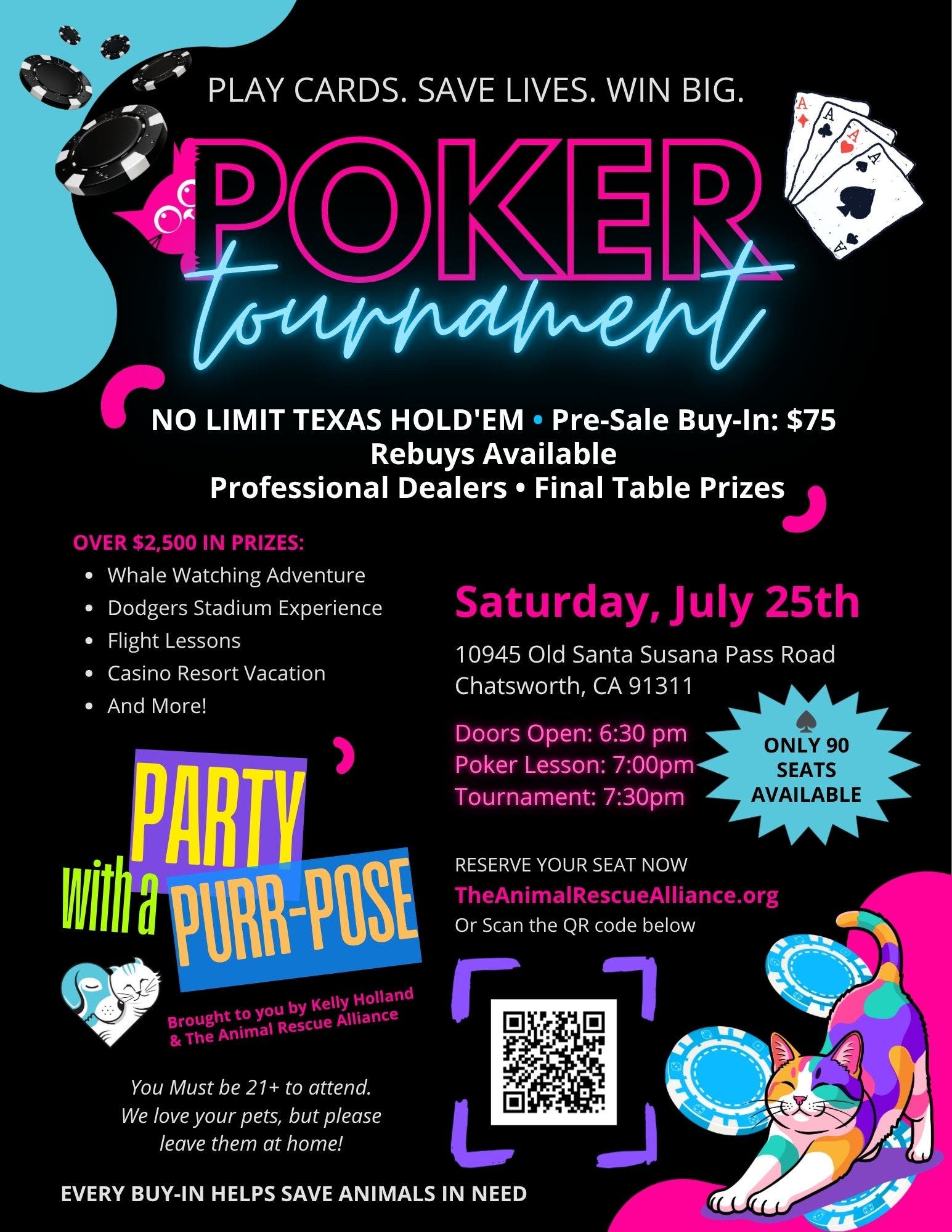 Poker Tournament: Party With A Purr-pose
