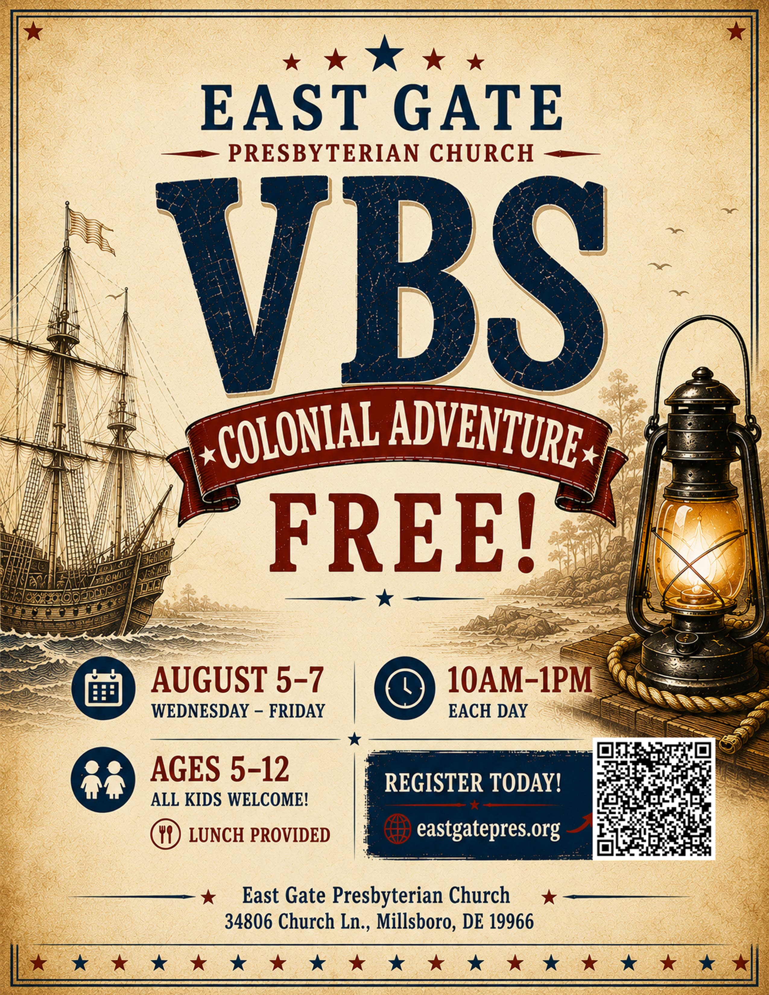 Vacation Bible School - Free to Kids Ages 5-12 - Crafts, Games, Bible Stories, Lunch