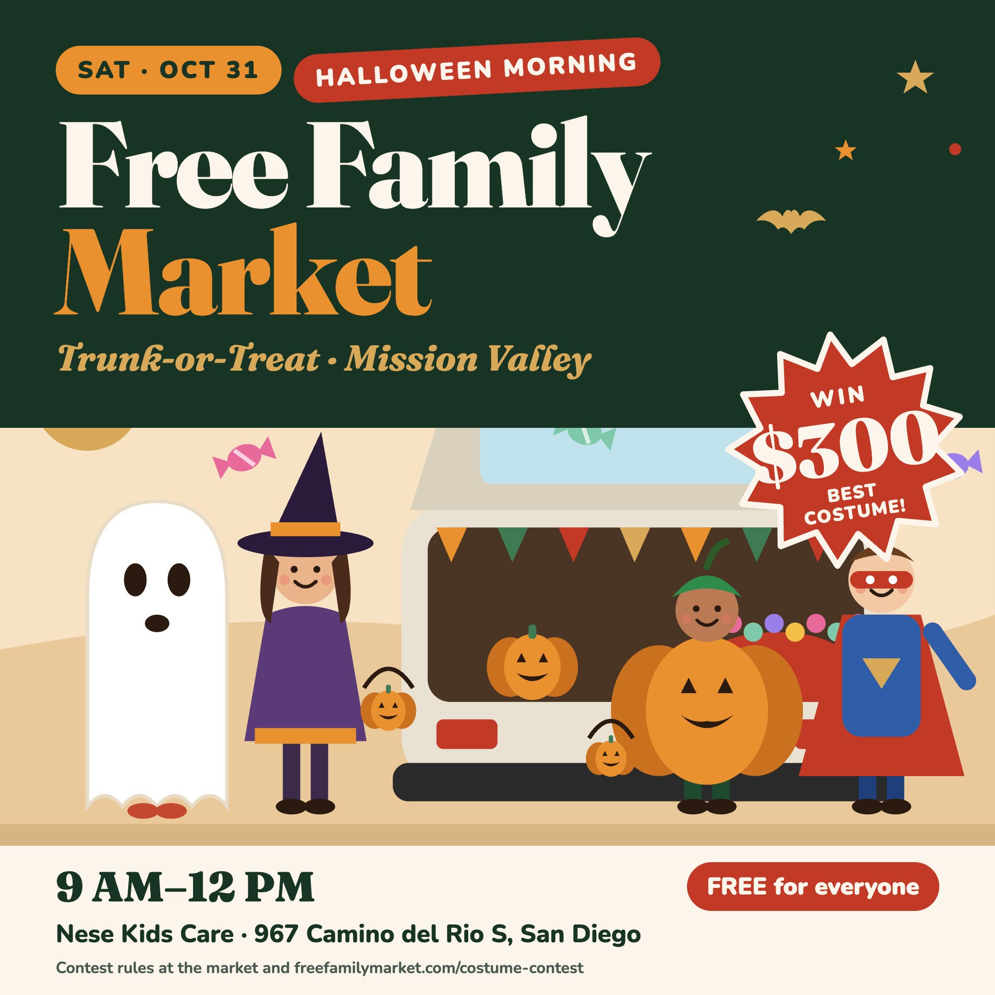 FREE Family Fun Day – Mission Valley's Community Market: Trunk-or-Treat