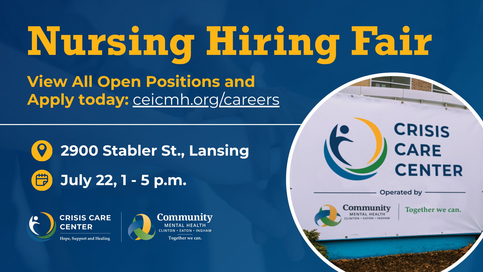 Nursing Hiring Fair for the new Crisis Care Center
