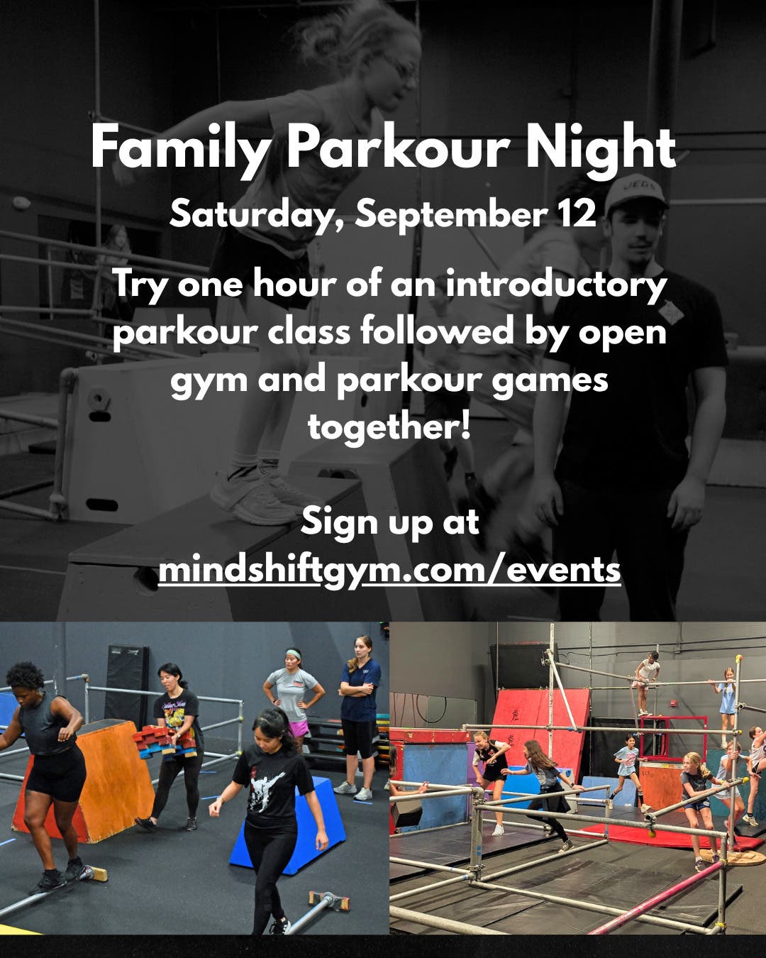 Family Parkour Night - Kids & Adults - Class and Open Gym!