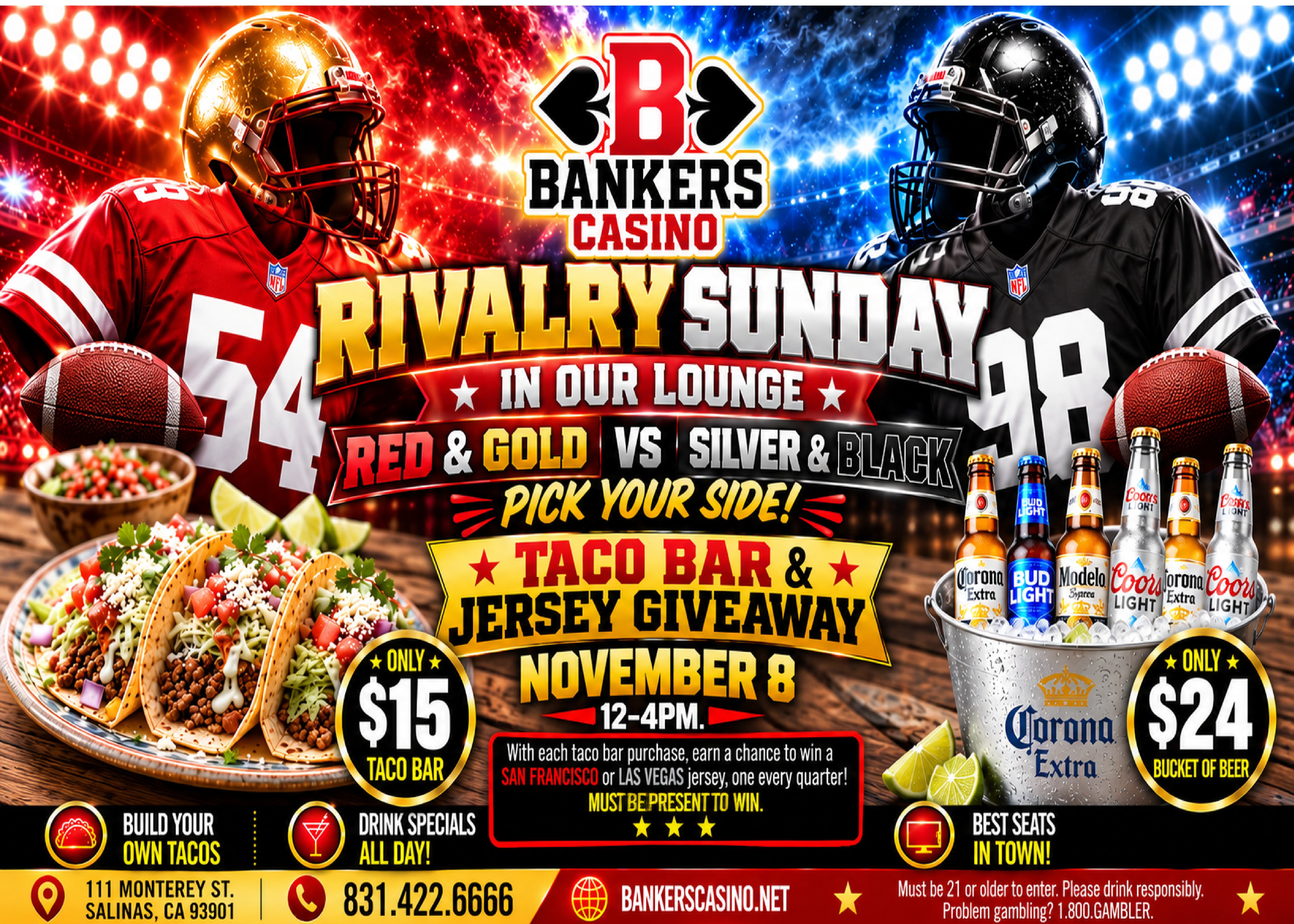 RIVALRY SUNDAY – RED & GOLD vs. SILVER & BLACK!